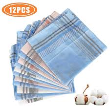 12pcs handkerchiefs for men soft 100