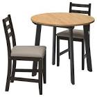 GAMLARED / LERHAMN Table and 2 chairs, light antique stain black-brown/Vittaryd beige Ikea