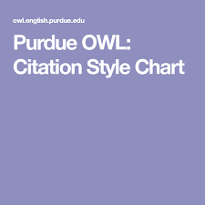 Purdue Owl Citation Style Chart Projects Writing Lab