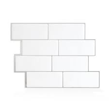Get free shipping on qualified backsplash mosaic tile or buy online pick up in store today in the flooring department. Smart Tiles Metro Campagnola 11 56 In W X 8 38 In H White Peel And Stick Self Adhesive Decorative Mosaic Wall Tile Backsplash Sm1100g 01 Qg The Home Depot