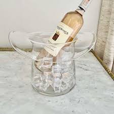 Large Glass Top Hat Ice Bucket Wine Cooler