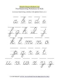 Free Lowercase Letter Worksheets Free Cursive Handwriting