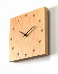Square Wooden Wall Clock In Walnut