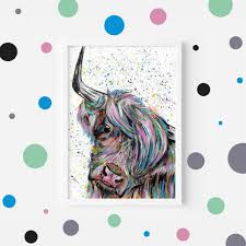 Highland Cow Art Print Annie Colourful