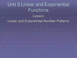 Unit 3 Linear And Exponential Functions