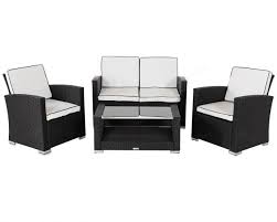black 2 seater rattan garden sofa set
