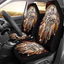 Wolves Red Galaxy Car Seat Covers Lt10