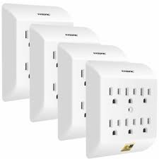 wall mount power strip with 6 s