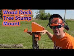 wood dock log holder tree stump mount