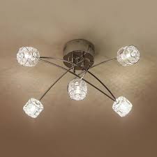 Clear Crystal Ceiling Lamp With Drum
