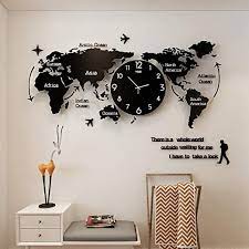 world map wall clock large bigpk