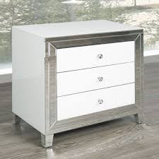 white mirror side table large