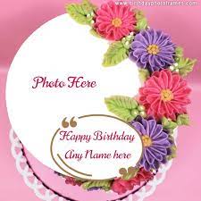 flower birthday cake with name and
