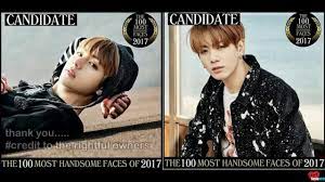 Unlike most other annual beauty rankings, the 100 most handsome faces list is not a popularity contest and it is definitely not country specific. Bts V Jungkook Candidate The 100 Most Handsome Faces Of 2017 Youtube