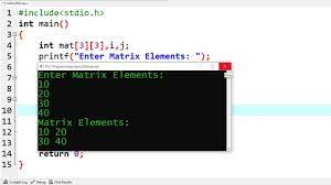 c program to print matrix learn