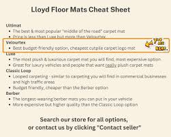 lloyd velourtex cargo carpet mat for
