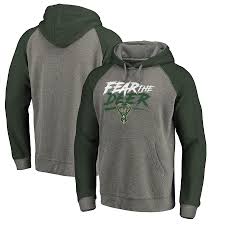 Mitchell & ness women's milwaukee bucks purple funnel neck pullover hoodie. Men S Milwaukee Bucks Fanatics Branded Heathered Gray Fear The Deer Hometown Collection Pullover Hoodie
