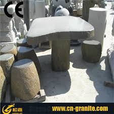 green granite garden table of