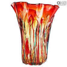 Red Napkins Vase Original Murano Glass