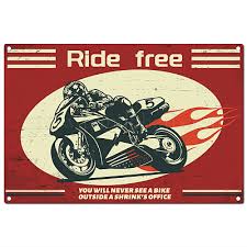 Sign Motorcycle Vintage Wall Art