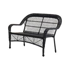 Outdoor Wicker Settee Black