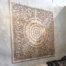 Mandala Carved Wood Wall Art Panel
