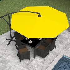 yellow round outdoor patio offset