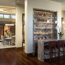 Pay attention to the color of the vessels. 75 Beautiful Contemporary Bamboo Floor Home Bar Pictures Ideas June 2021 Houzz