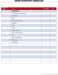 Home Inventory Checklist Pdf