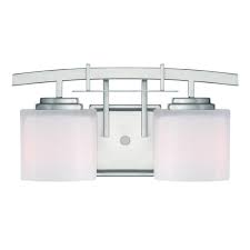 Vanity lights home depot, description: Hampton Bay Architecture 2 Light Brushed Nickel Vanity Light With Etched White Glass Shades 15039 The Home Depot