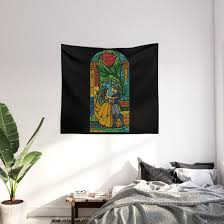 the beast stained glass wall tapestry