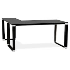 W:140cm (55) h:71.5cm (28) d: Black Corner Desk Warner