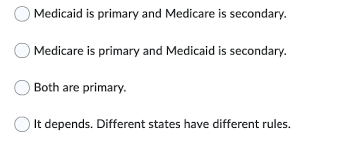 Medicaid is always the payor of last resort. A Patient Has Medicare And Medicaid Insurance Which Chegg Com