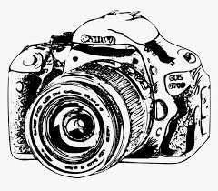 canon camera drawing black and white