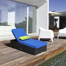 Outsunny Rattan Chaise Lounge Outdoor