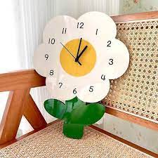 Silent Wall Clock Flower Hanging Clock