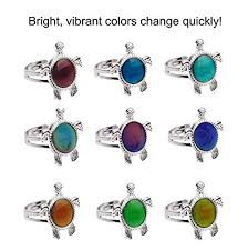 Turtle Mood Ring With Color Chart And Organza Gift Bag Buy