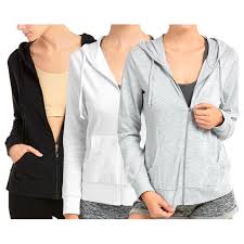 Thelovely Women S Lightweight Cotton Blend Long Sleeve Zip Up Thin Hoodie Jacket Walmart Com Walmart Com