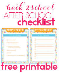 Back To School After School Checklist