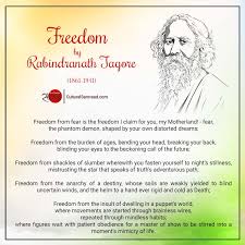 freedom a poem by rabindranath ore
