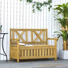 2 Seater Garden Storage Bench For Patio