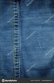Stitched Textured Blue Jeans Denim Fabric Background Stock