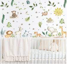 Baby Room Wall Decor Watercolor Safari