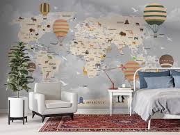 Hot Air Ballon Wallpaper Kids Room Map