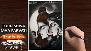 shiv parvati abstract art how to draw