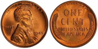 1945 1c Rd Regular Strike Lincoln Cent Wheat Reverse
