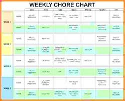 Roommate Chore Chart House Chores Schedule Template Home List