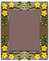 yellow flower quilling photo frame at