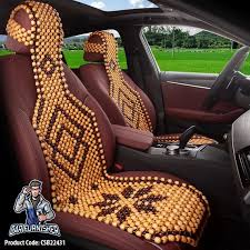 Beaded Car Seat Cover Real Wood 5