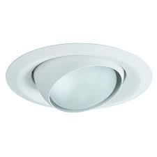 Halo E26 Series 6 In White Recessed Ceiling Light Fixture Trim With Adjustable Eyeball 6130wh The Home Depot